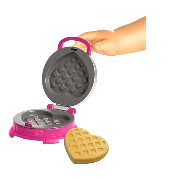American Girl WAFFLE IRON MAKER + Heart Shaped WAFFLE Food Kitchen AccessorYes - Picture 1 of 10